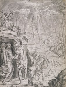 Dido en Aeneas schuilen in een grot door Francis Cleyn