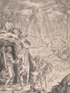 Dido en Aeneas Schuilend in een Grot door Francis Cleyn