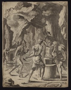 Vulcan smeedt de wapens van Aeneas door Francis Cleyn