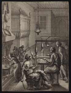 Vrouwen aan het werk door Francis Cleyn