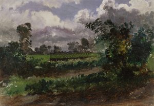 Een Uitzicht over de Tuin van de Kunstenaar vanuit zijn Huis in Exmouth, Devonshire door Francis Danby