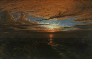 Zonsondergang op Zee na een Storm
