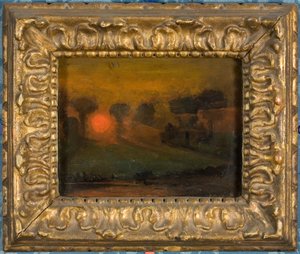 Zonsondergang door bomen, ca. 1855 door Francis Danby