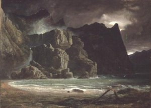 Uitzicht op een Meer in Noorwegen door Francis Danby
