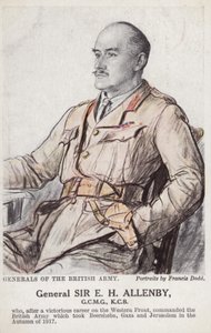 Generaal Sir E H Allenby (kleurenlitho) door Francis Dodd