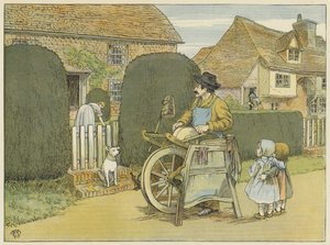 Messenmolen (kleurenlitho) door Francis Donkin Bedford