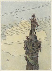 Londen: Decorating Nelson (kleurenlitho) door Francis Donkin Bedford