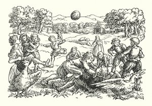 Merrie Engeland: Voetbal (litho) door Francis Donkin Bedford