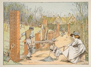 De bouwvakker, uit Vier en twintig zwoegers, pub. 1900 (kleurenlitho) door Francis Donkin Bedford