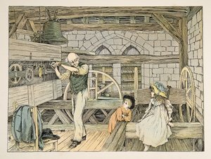 The Clockwinder, uit Four and Twenty Toilers, pub. 1900 (kleurenlitho) door Francis Donkin Bedford