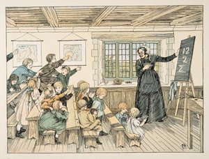 De Dame, uit Vier en twintig zwervers, pub. 1900 (kleurenlitho) door Francis Donkin Bedford