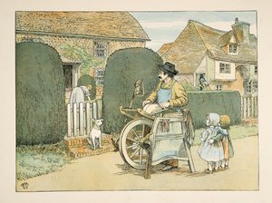 De messenslijper, uit Vier en twintig zwoegers, pub. 1900 (kleurenlitho) door Francis Donkin Bedford