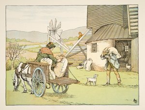 De molenaar, uit Vier en twintig zwoegers, pub. 1900 (kleurenlitho) door Francis Donkin Bedford