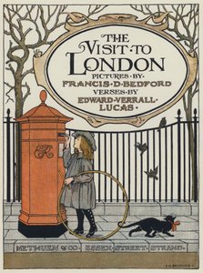 Titelpagina-illustratie voor The Visit to London (kleurenlitho) door Francis Donkin Bedford