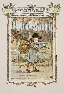 Vignet uit Four and Twenty Toilers, pub. 1900 (kleurenlitho) door Francis Donkin Bedford