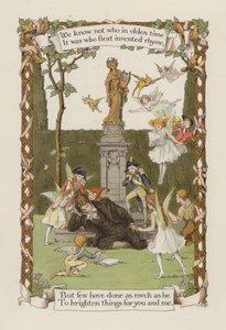 We weten niet wie in oude tijden / Het was die voor het eerst rijm uitvond (kleurenlitho)