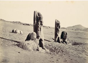 Kolossen en Sfinx bij Wady Saboua, 1857
