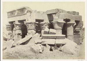 Gezicht op de tempel van Kom Ombo door Francis Frith