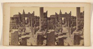 [Ruïnes met gebeeldhouwde figuren op muren op voorgrond]. door Francis Frith