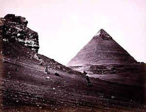 Tweede Piramide bij El-Geezah, vanuit het zuidoosten