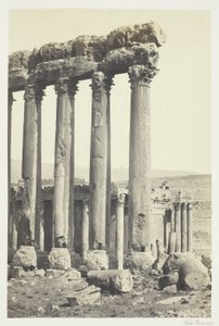 De Grote Zuilen en Kleinere Tempel, Baalbec door Francis Frith