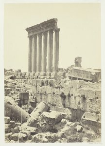 De Grote Zuilen van Baalbek, 1857 door Francis Frith