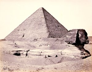 De Grote Piramide en de Grote Sfinx, vanuit het zuidwesten door Francis Frith