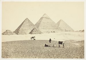 De piramides van El Geezeh, vanuit het zuidwesten door Francis Frith