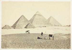 De piramides van El Geezeh, vanuit het zuidwesten, 1857 door Francis Frith