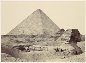 De Sfinx en de Grote Piramide, Gizeh door Francis Frith