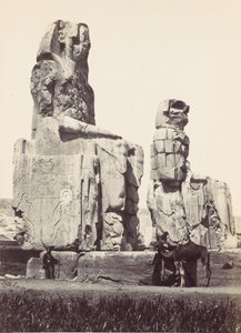 De beelden van Memnon. Vlakte van Thebe, 1857 door Francis Frith