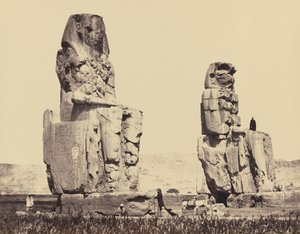 De standbeelden van de vlakte, Thebe,1858 (foto)