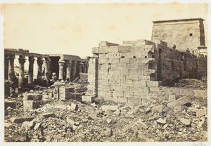 Uitzicht op het eiland Philae door Francis Frith