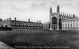 Kings College Chapel en Clare College, Cambridge, Cambridgeshire, eind 19e eeuw door Frith and Co