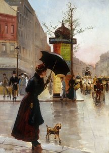 Parijse Straatscène, 1890 door Francis Garat