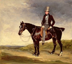 John Hay-Mackenzie op zijn Donkerbruine Cob