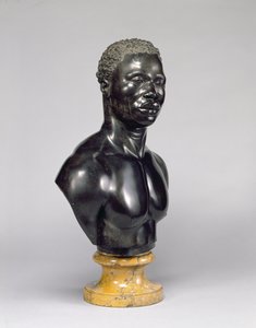 Buste van een man, ca. 1758 (zwart kalksteen en geel marmer)