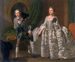 David Garrick en Hannah Pritchard in een Scene uit The Suspicious Husband door Francis Hayman