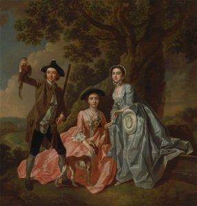 George Rogers en Zijn Vrouw, Margaret, en Zijn Zus, Margaret Rogers door Francis Hayman