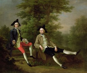 Portret van David Garrick (1717-79) (links) en William Windham van Felbrigg (1717-61) (rechts) ca. 1745