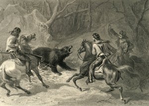 Inheemse Californiërs die een beer lassoën, 1874