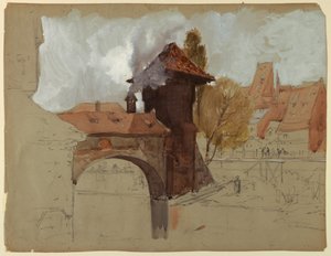 Studie van brug en kanaal