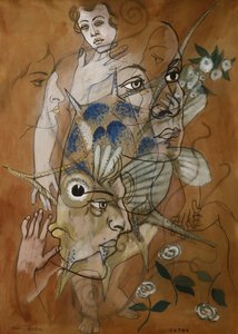 Catax, ca. 1929 (olieverf, gouache, aquarel en potlood op karton) door Francis Picabia