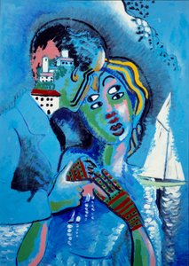 Verliefde Idylle van Stad en Zee door Francis Picabia