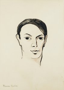 Portret van Pablo Picasso; Portrait de Pablo Picasso, ca. 1902-1905 (aquarel, penseel en zwarte inkt en potlood op papier)