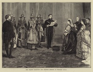Hare Majesteit ontvangt de Birmese ambassade in Windsor Castle door Francis S. Walker
