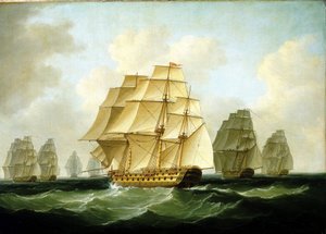 Episodes van de Napoleontische oorlogen (1803-1815): De achtervolgingen geleid door Richard Strachan, bij Kaap Ortegal (Spanje), 4 november