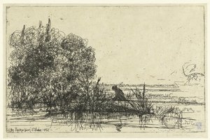 Twickenham aan de Theems door Francis Seymour Haden (Sir) (signed by artist)