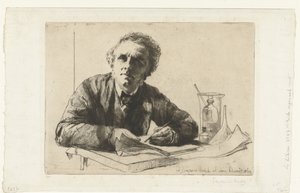 Zelfportret van Francis Seymour-Haden door Francis Seymour Haden (Sir) (signed by artist)