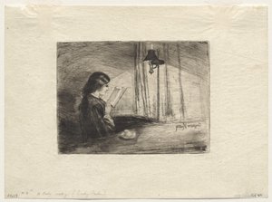 Een dame die leest door Francis Seymour Haden